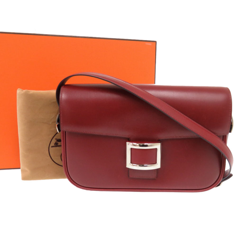 HERMES Shoulder Bag Box scarf Red Martine Women Used Authentic