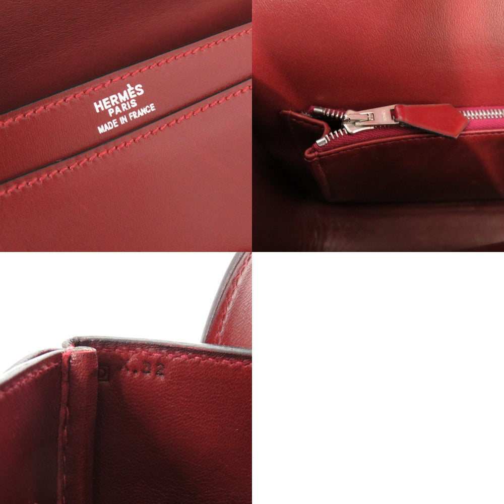 HERMES Shoulder Bag Box scarf Red Martine Women Used Authentic