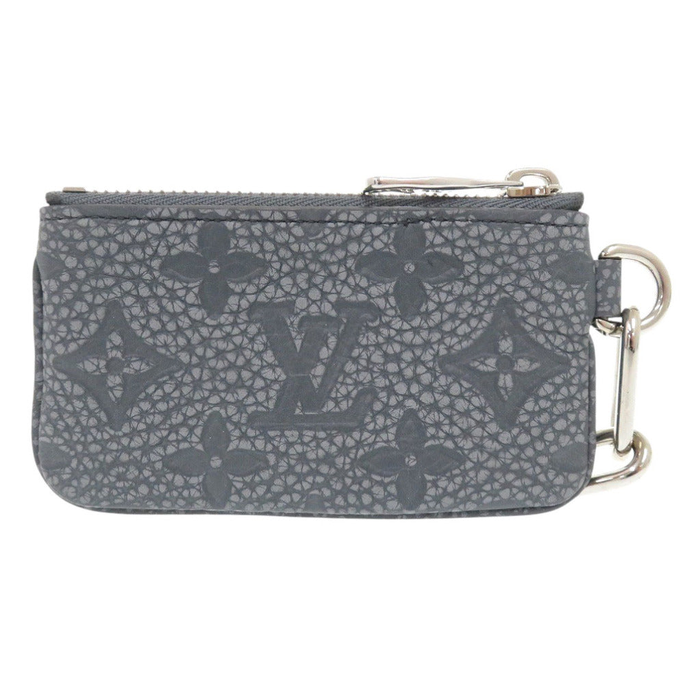 LOUIS VUITTON Coin case M81602 leather Grigranite Taurillon Clemence Climbing Pochette Cre Women Used Authentic
