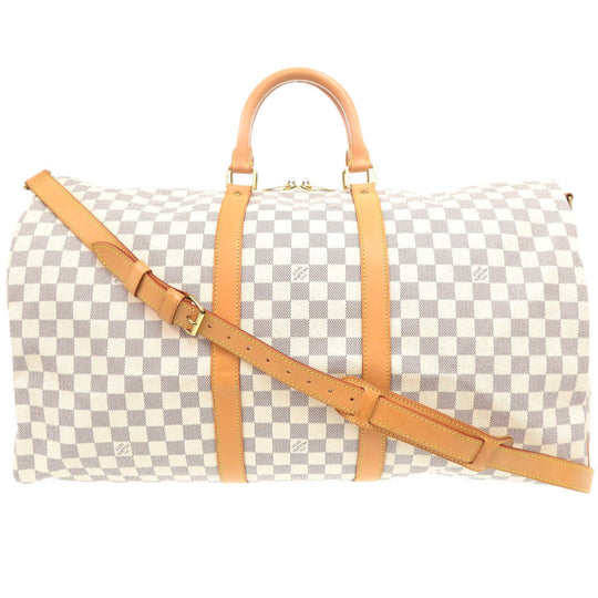 LOUIS VUITTON Boston Duffel bag N41429 Damier Azur Canvas white Keepall bandouliere55 Women(Unisex) Used Authentic