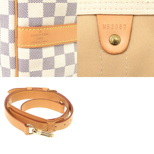LOUIS VUITTON Boston Duffel bag N41429 Damier Azur Canvas white Keepall bandouliere55 Women(Unisex) Used Authentic