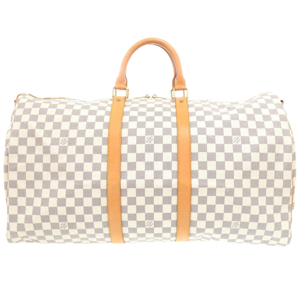 LOUIS VUITTON Boston Duffel bag N41429 Damier Azur Canvas white Keepall bandouliere55 Women(Unisex) Used Authentic