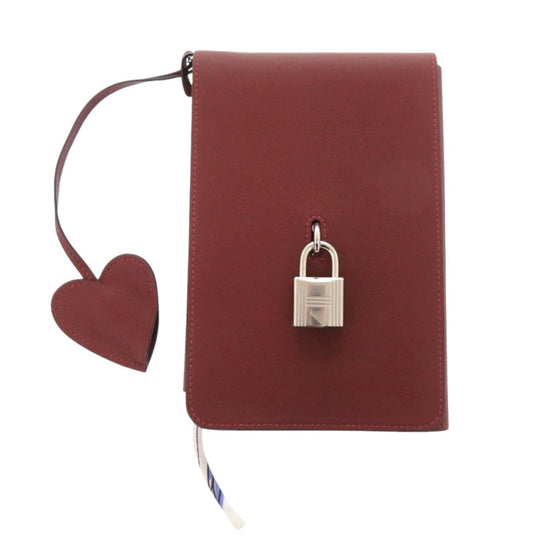HERMES Notebook Vaux Swift Rouge ash Carne Secret Women Used Authentic