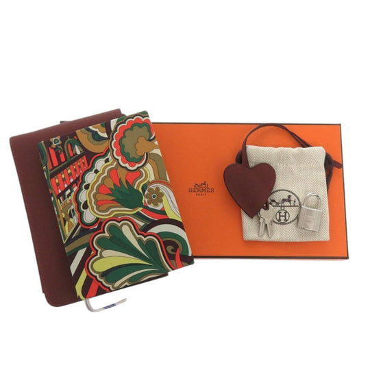 HERMES Notebook Vaux Swift Rouge ash Carne Secret Women Used Authentic