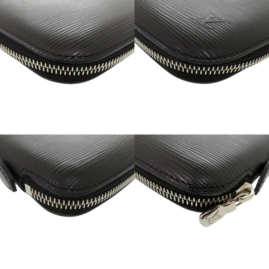 LOUIS VUITTON Long Wallet Purse M63042 Epi Leather Noir Organizer Atoll mens Used Authentic