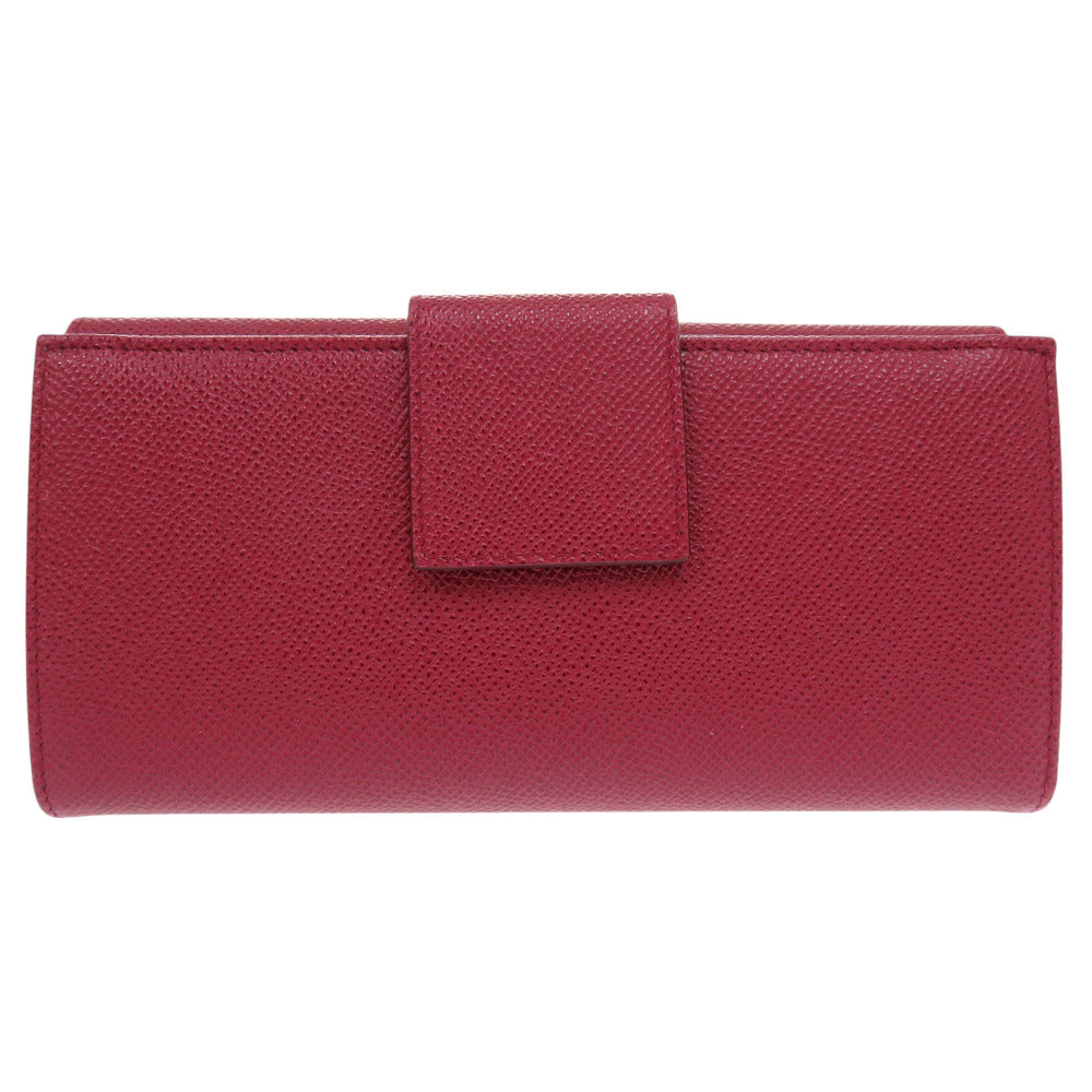 BVLGARI Long Wallet Purse 33744 leather Red Bulgari Bulgari CLIP LARGE WALLET Women Used Authentic
