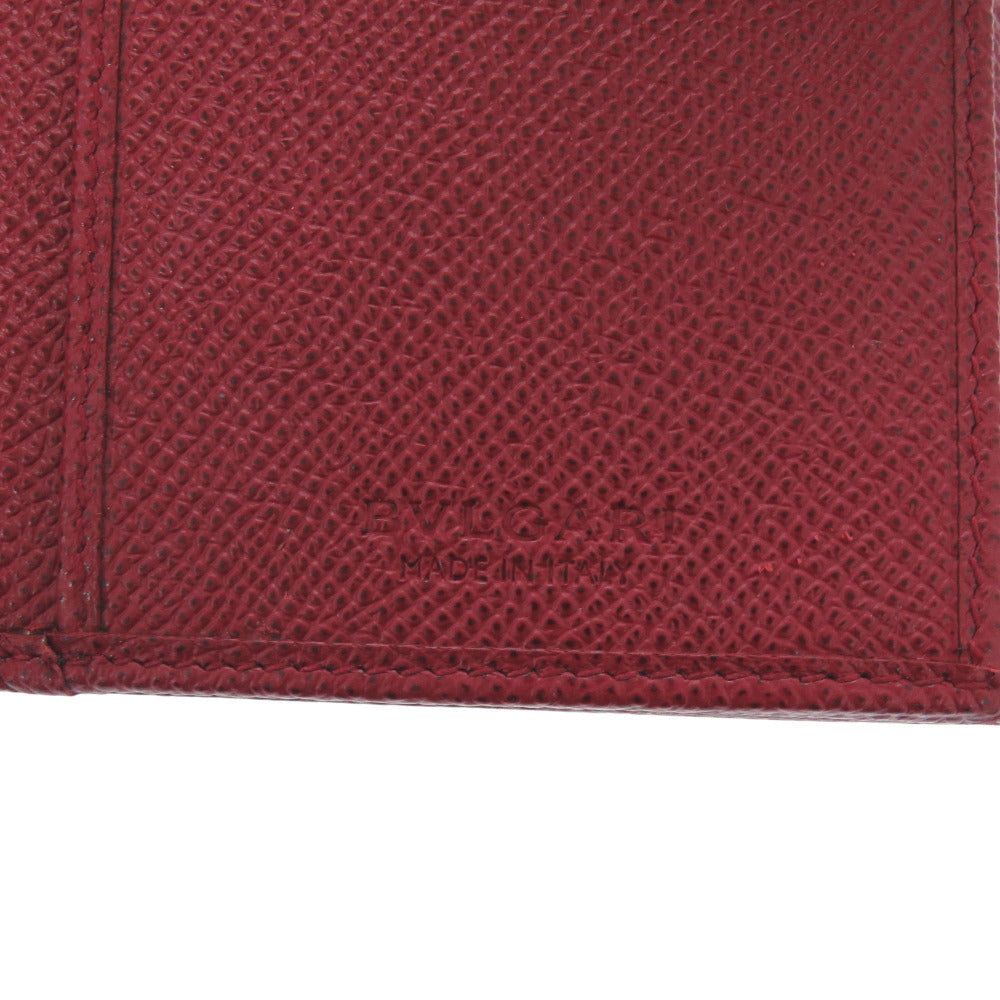 BVLGARI Long Wallet Purse 33744 leather Red Bulgari Bulgari CLIP LARGE WALLET Women Used Authentic