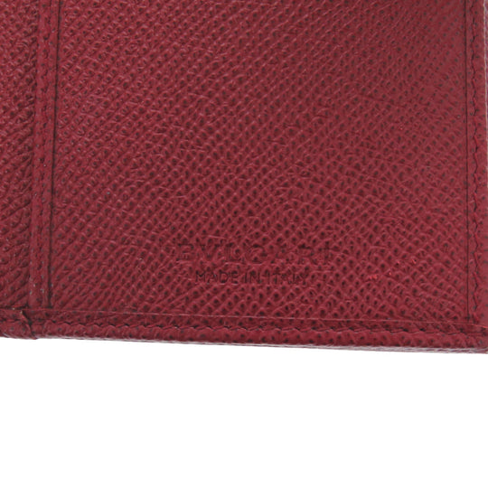 BVLGARI Long Wallet Purse 33744 leather Red Bulgari Bulgari CLIP LARGE WALLET Women Used Authentic