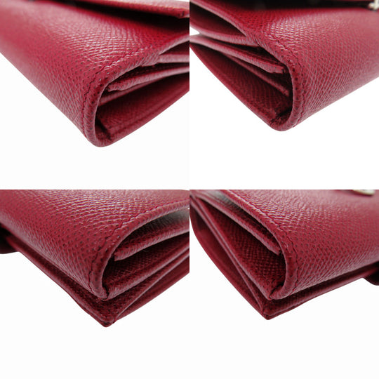 BVLGARI Long Wallet Purse 33744 leather Red Bulgari Bulgari CLIP LARGE WALLET Women Used Authentic