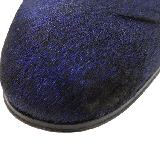 LOUIS VUITTON Other shoes BM1108 Velor Navy Auteuil Line Opera Shoes LV Embroidered Slip-On Loafers Size 6 1/2 mens 6.5 Used Authentic
