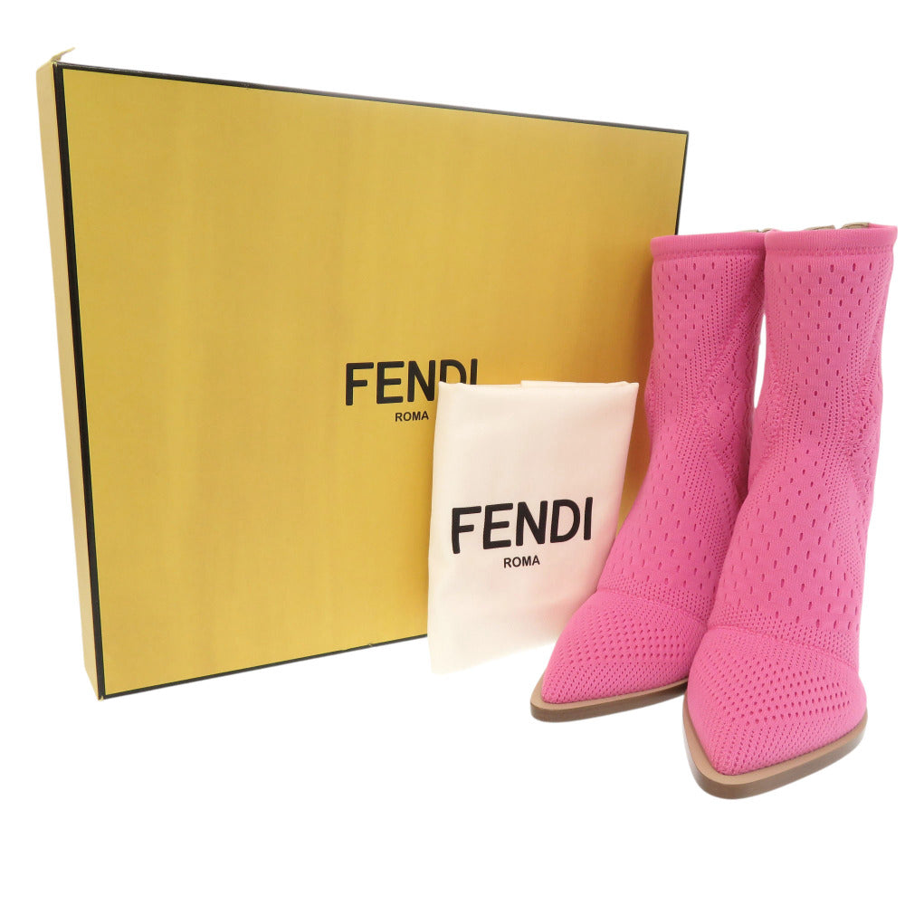 FENDI boots knit pink short boots Women 36 Used Authentic