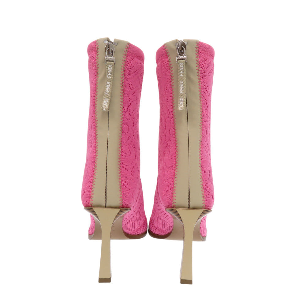 FENDI boots knit pink short boots Women 36 Used Authentic
