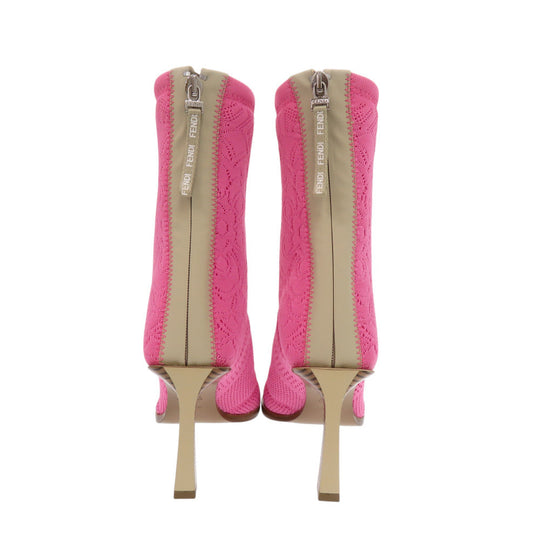 FENDI boots knit pink short boots Women 36 Used Authentic