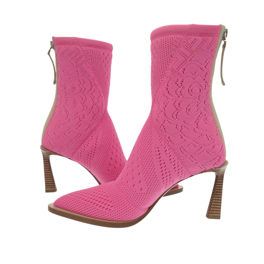 FENDI boots knit pink short boots Women 36 Used Authentic