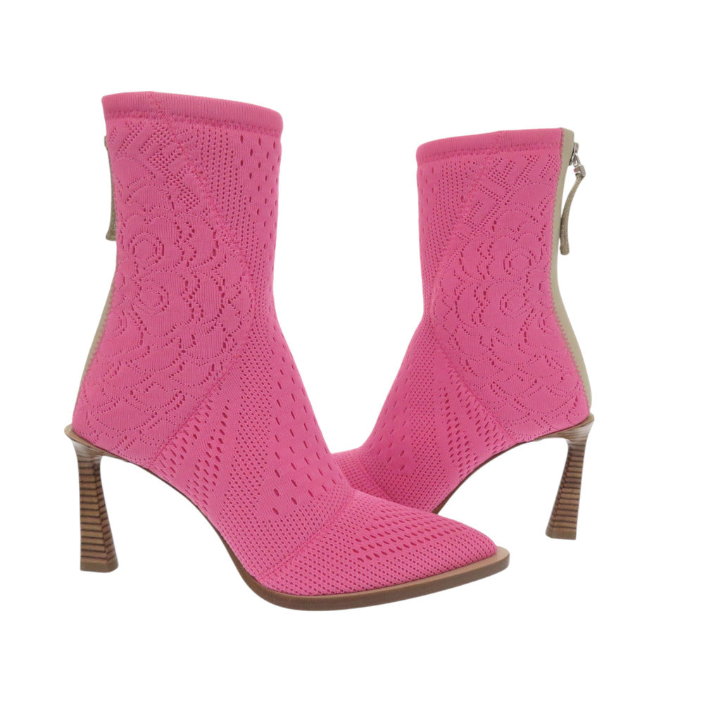 FENDI boots knit pink short boots Women 36 Used Authentic
