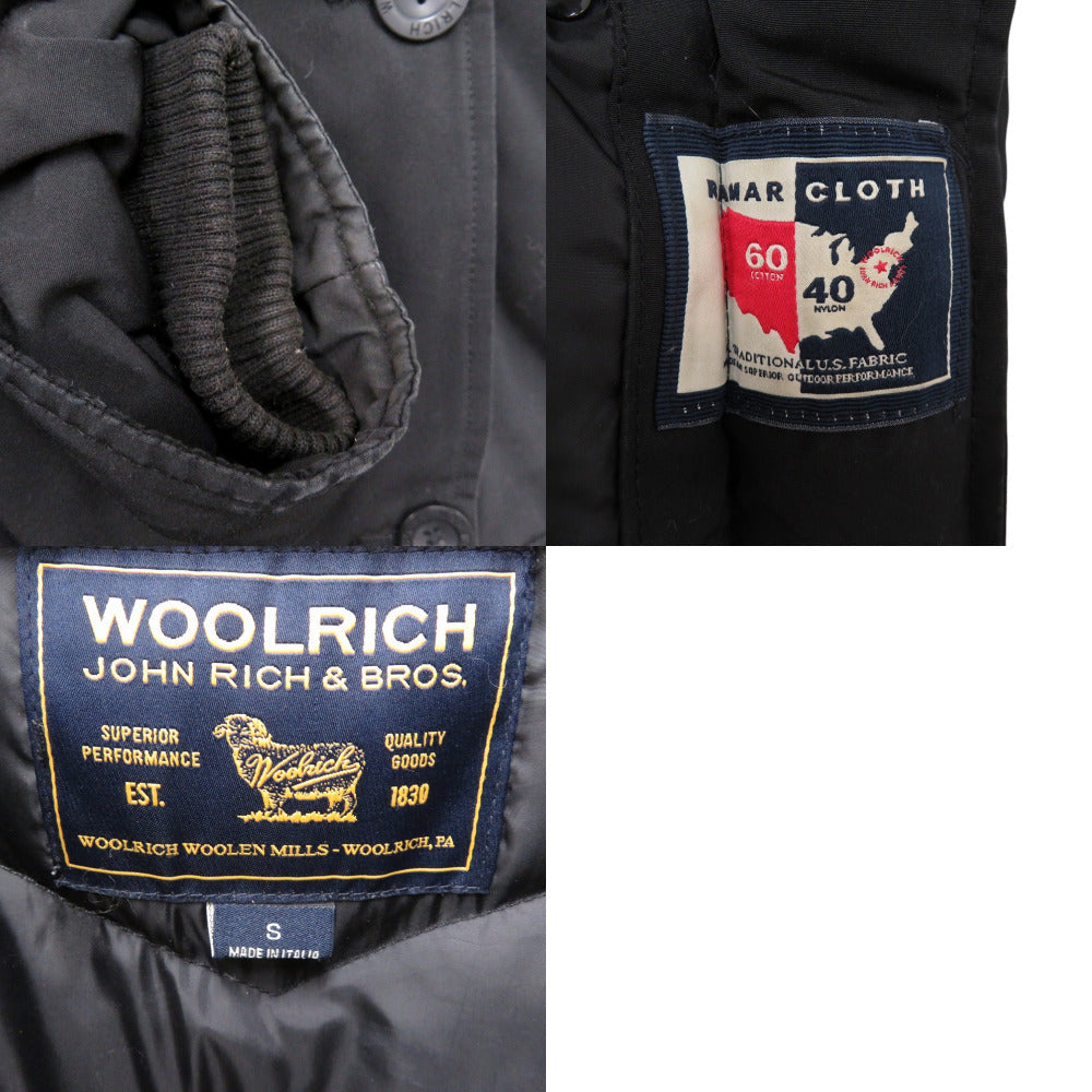 WOOLRICH Down jacket cotton black ARCTIC DETACHABLE FUR PARKA 60/40 Size S Women S Used Authentic