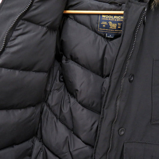 WOOLRICH Down jacket cotton black ARCTIC DETACHABLE FUR PARKA 60/40 Size S Women S Used Authentic
