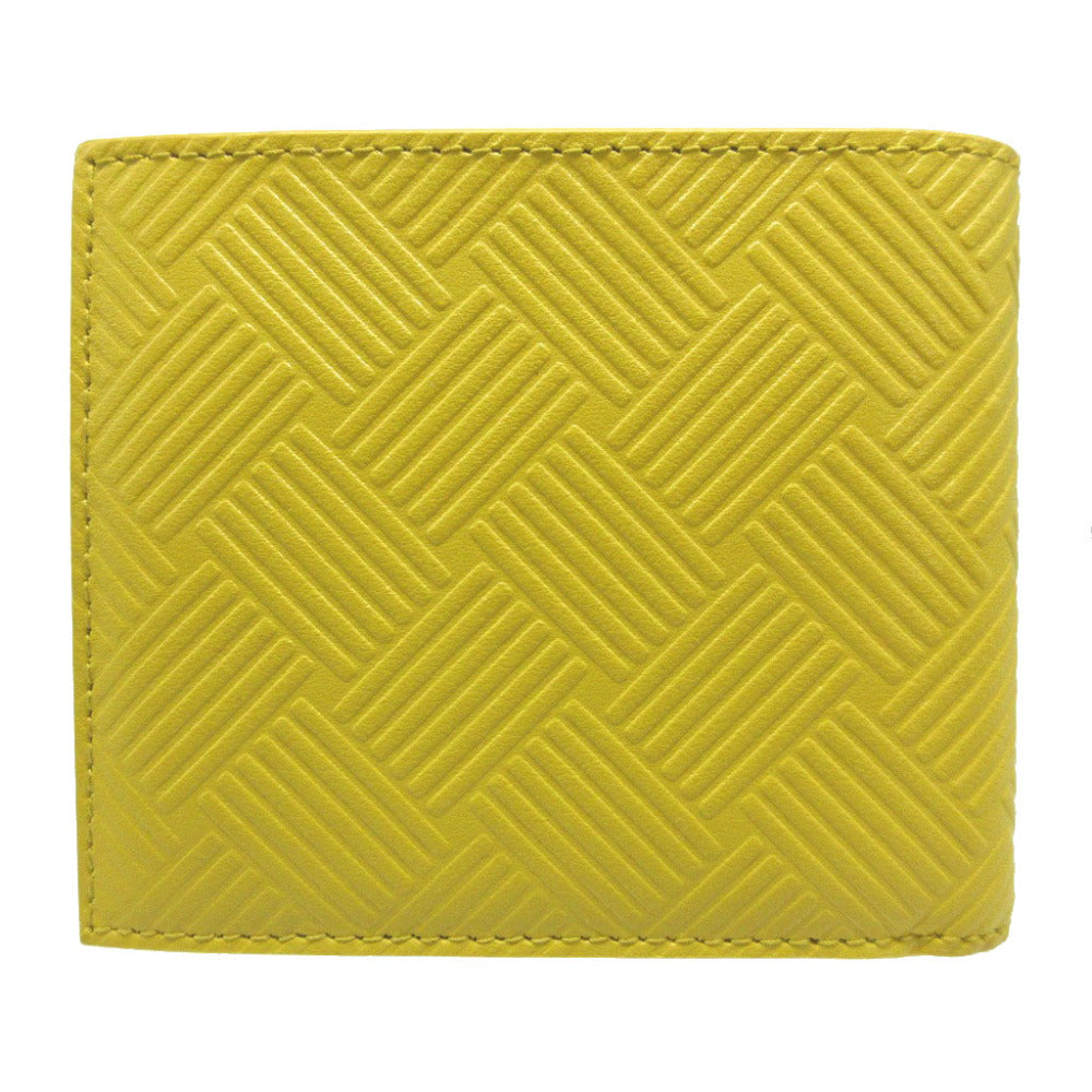 BOTTEGAVENETA Bifold Wallet leather yellow Bill Compartment INTRECCIATO unisex(Unisex) Used Authentic