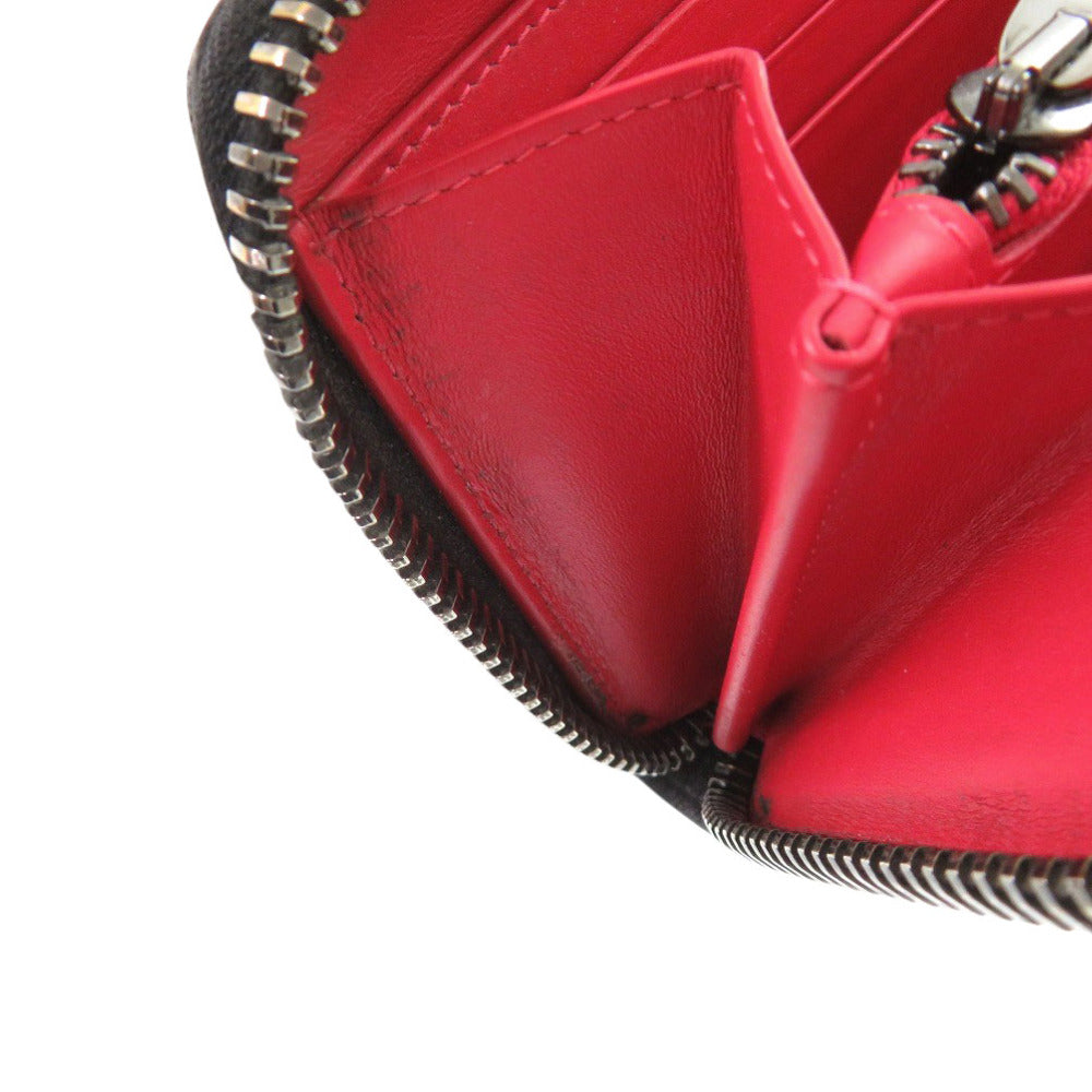 Christian Louboutin Long Wallet Purse leather black Zip Around Panettone Women Used Authentic