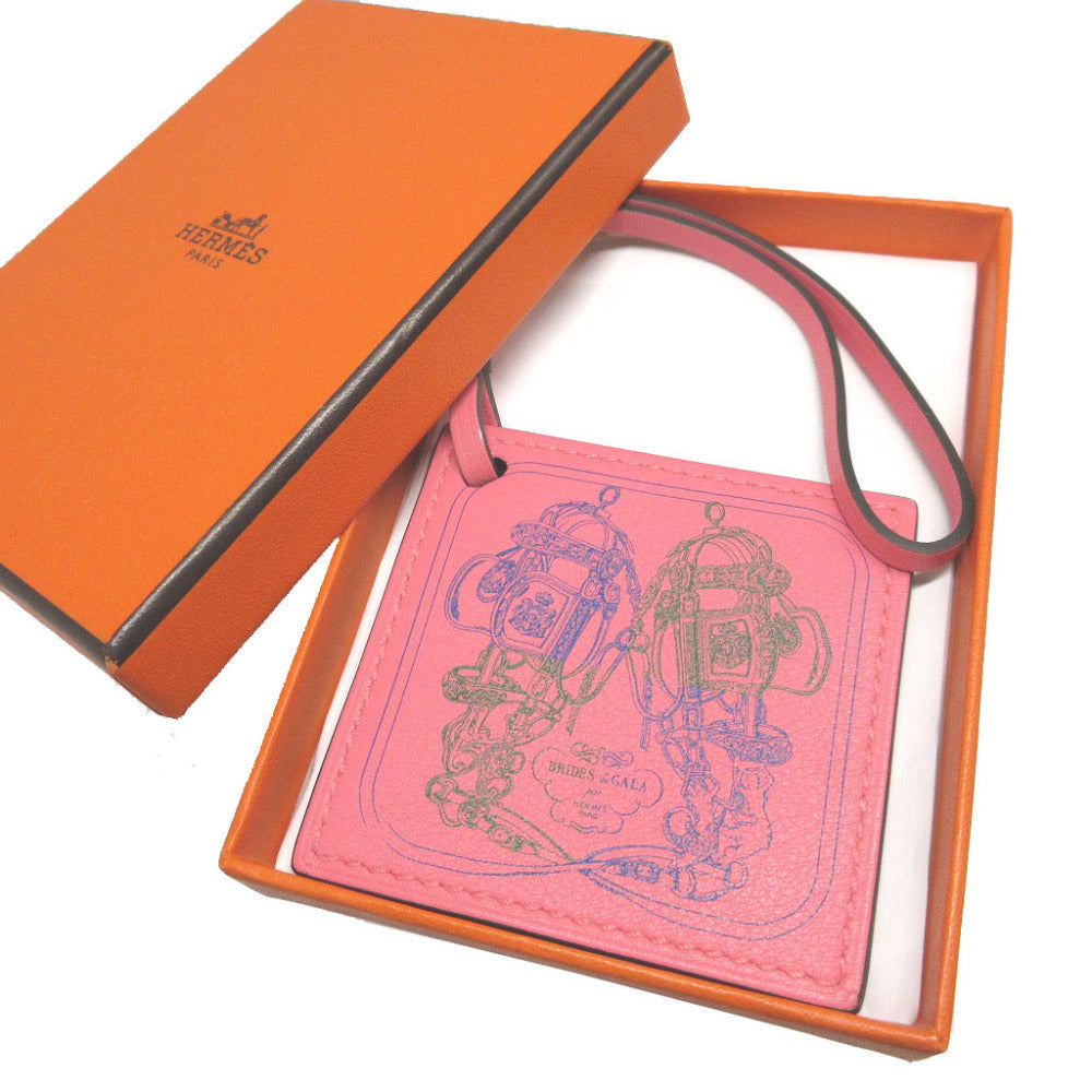 HERMES key ring Vaux Swift Roseet Carenano BRIDES de GALA unisex(Unisex) Used Authentic