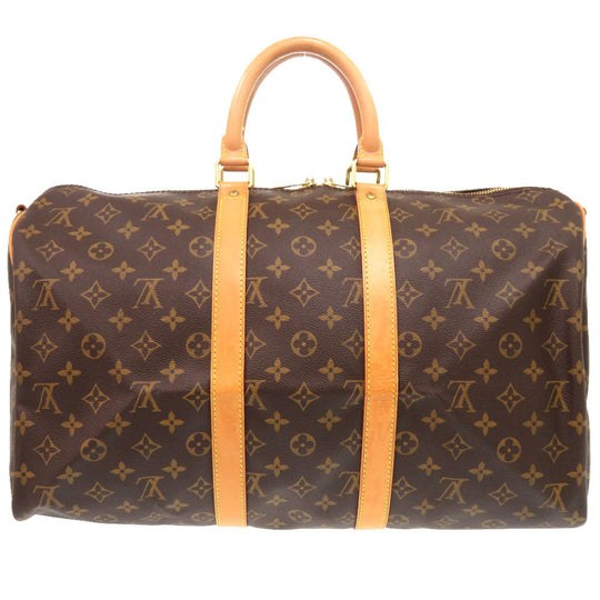 LOUIS VUITTON Boston Duffel bag M41418 Monogram canvas Brown Monogram Keepall bandouliere45 mens Used Authentic