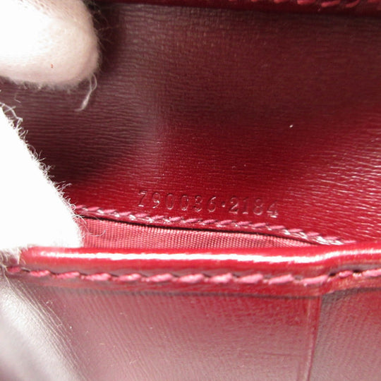 GUCCI Bifold Wallet 790036 GG canvas, leather Bordeaux L-shaped zipper compact wallet Women Used Authentic