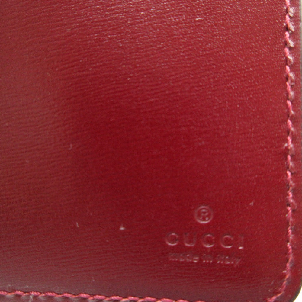 GUCCI Bifold Wallet 790036 GG canvas, leather Bordeaux L-shaped zipper compact wallet Women Used Authentic