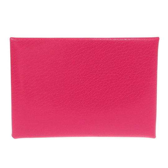 HERMES Coin case Epsom Rose Extreme Calvi duo Women Used Authentic