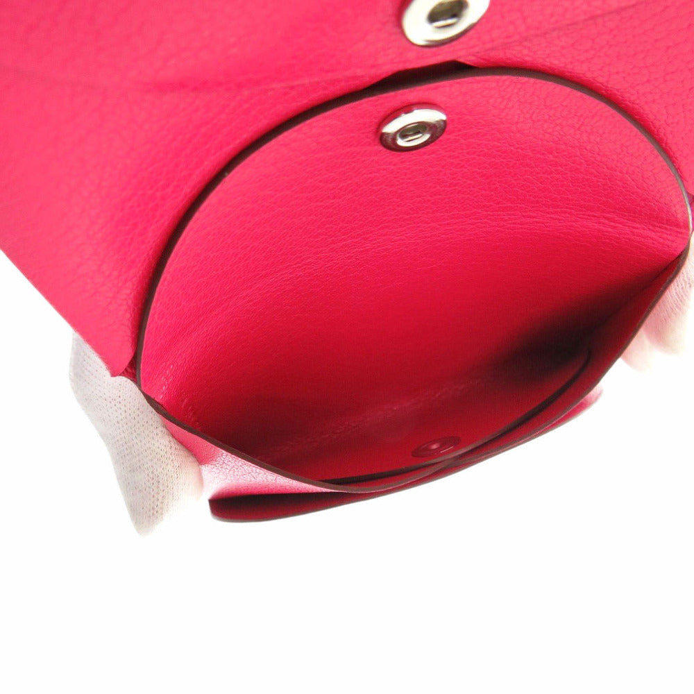HERMES Coin case Epsom Rose Extreme Calvi duo Women Used Authentic