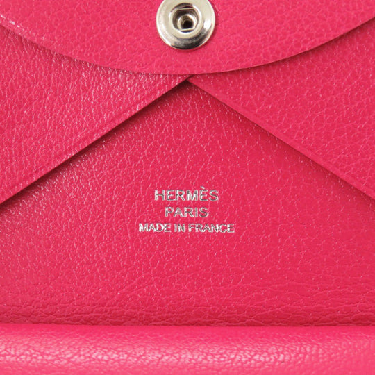 HERMES Coin case Epsom Rose Extreme Calvi duo Women Used Authentic