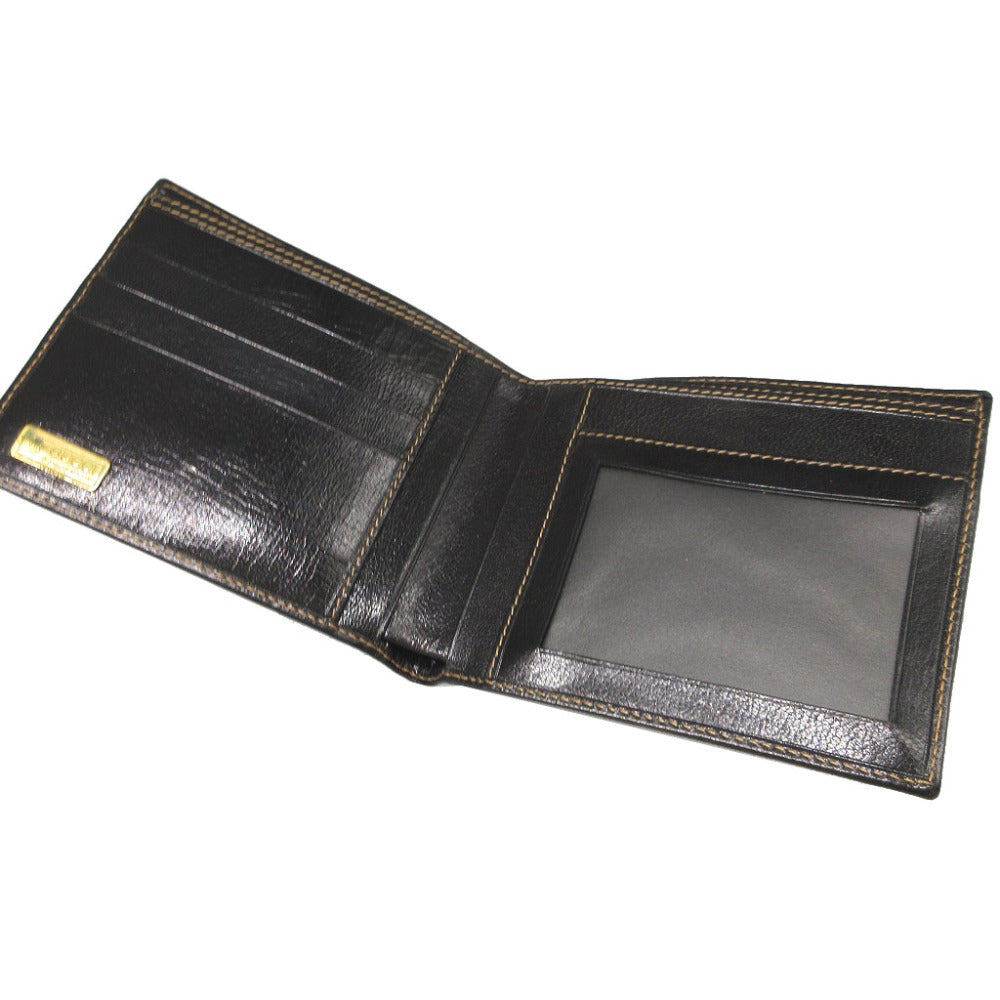 GUCCI Bifold Wallet leather black Bill Compartment Old Gucci unisex(Unisex) Used Authentic