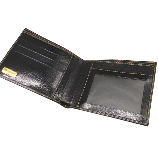 GUCCI Bifold Wallet leather black Bill Compartment Old Gucci unisex(Unisex) Used Authentic
