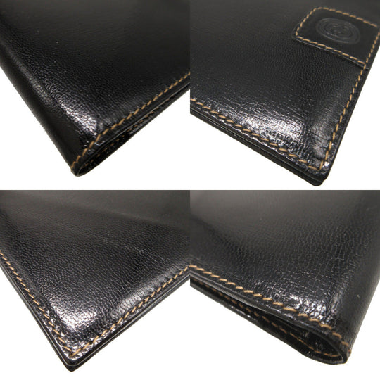 GUCCI Bifold Wallet leather black Bill Compartment Old Gucci unisex(Unisex) Used Authentic