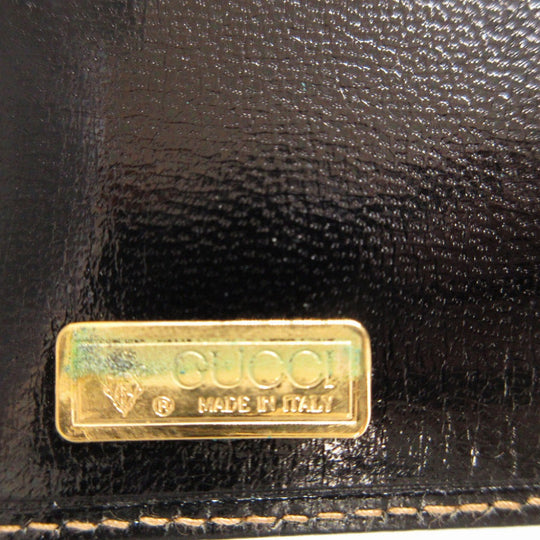 GUCCI Bifold Wallet leather black Bill Compartment Old Gucci unisex(Unisex) Used Authentic