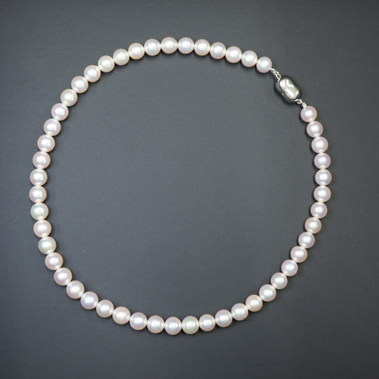 JEWELRY Necklace Akoya Pearl, Silver925 Pearl white Akoya Pearl 8-8.5mm Women Used Authentic