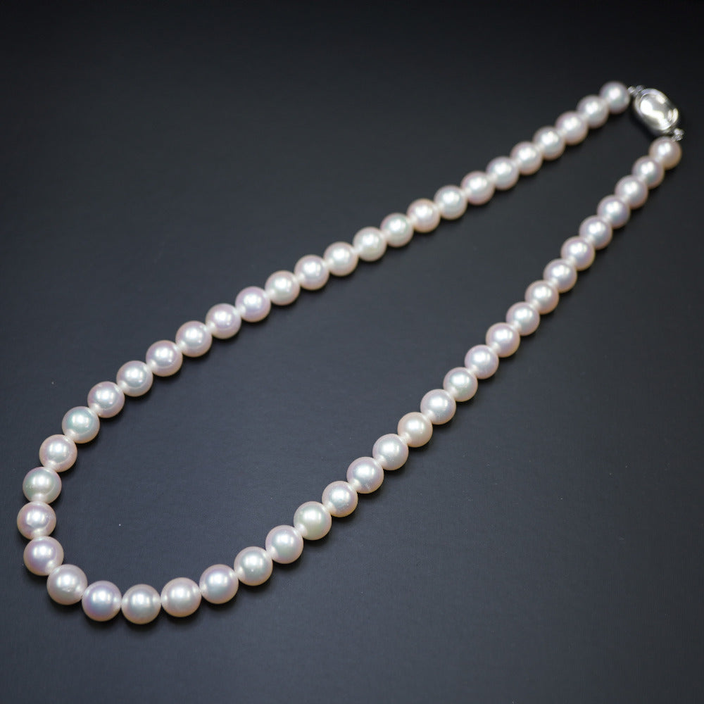 JEWELRY Necklace Akoya Pearl, Silver925 Pearl white Akoya Pearl 8-8.5mm Women Used Authentic