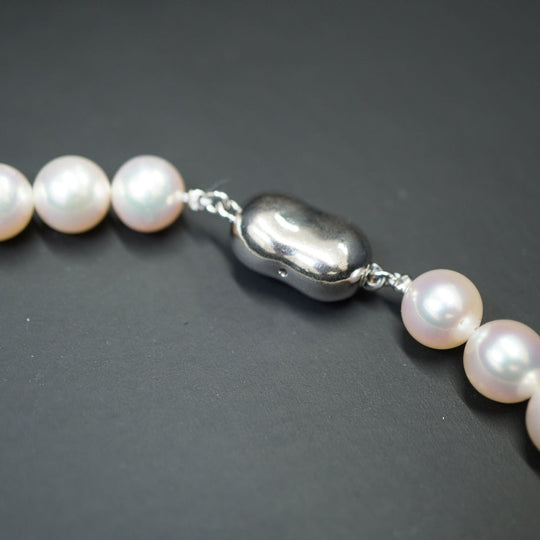 JEWELRY Necklace Akoya Pearl, Silver925 Pearl white Akoya Pearl 8-8.5mm Women Used Authentic