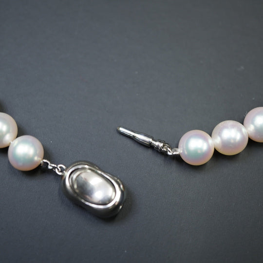 JEWELRY Necklace Akoya Pearl, Silver925 Pearl white Akoya Pearl 8-8.5mm Women Used Authentic