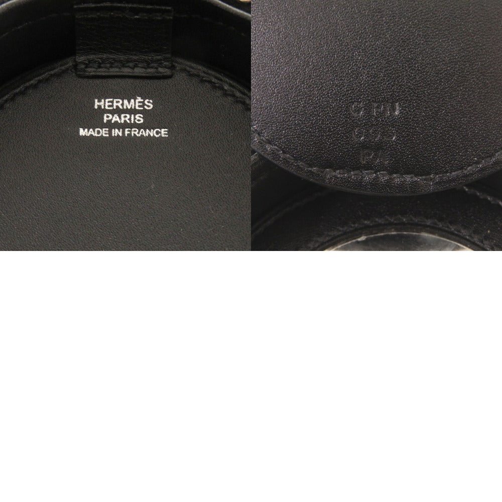 HERMES Shoulder Bag Calfskin black Villandry Micro Women Used Authentic