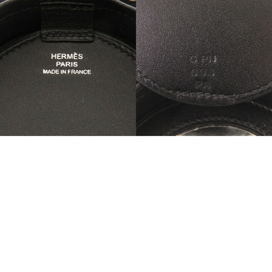 HERMES Shoulder Bag Calfskin black Villandry Micro Women Used Authentic