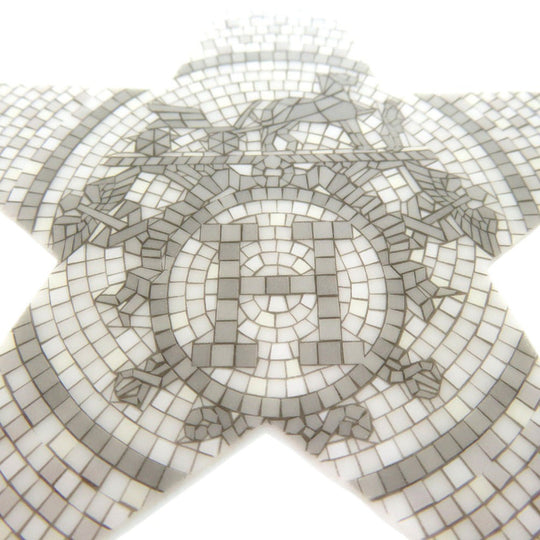 HERMES object Porcelain gray Bourde Noel Petite H X'S Christmas Mosaic Tile Pattern unisex(Unisex) Used Authentic