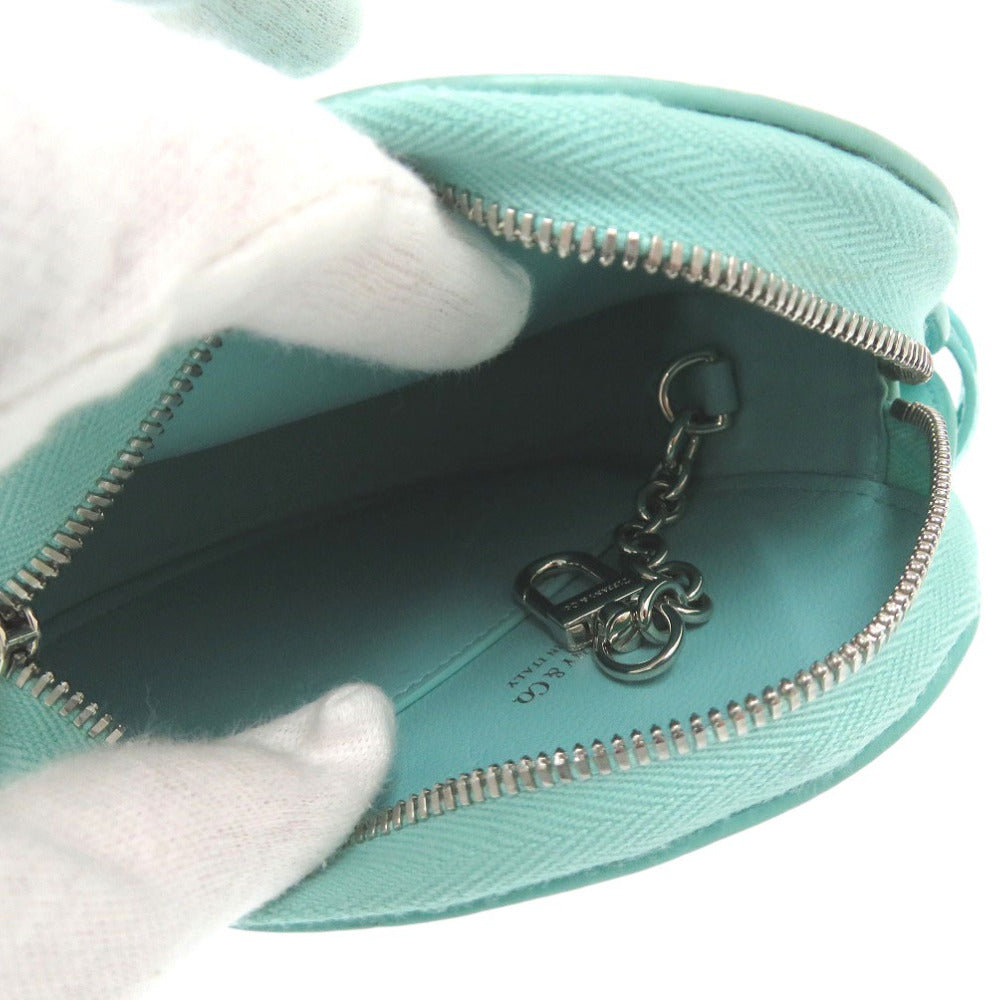 TIFFANY&Co. Coin case leather blue TIFFANY&Co. Pouch Return to TIFFANY&Co. Taurillon Clemence Heart-shaped Logo Coin Case Women Used Authentic