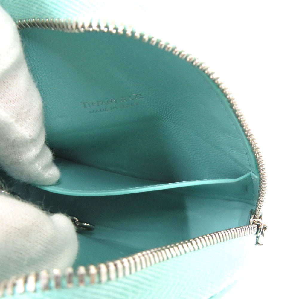 TIFFANY&Co. Coin case leather blue TIFFANY&Co. Pouch Return to TIFFANY&Co. Taurillon Clemence Heart-shaped Logo Coin Case Women Used Authentic