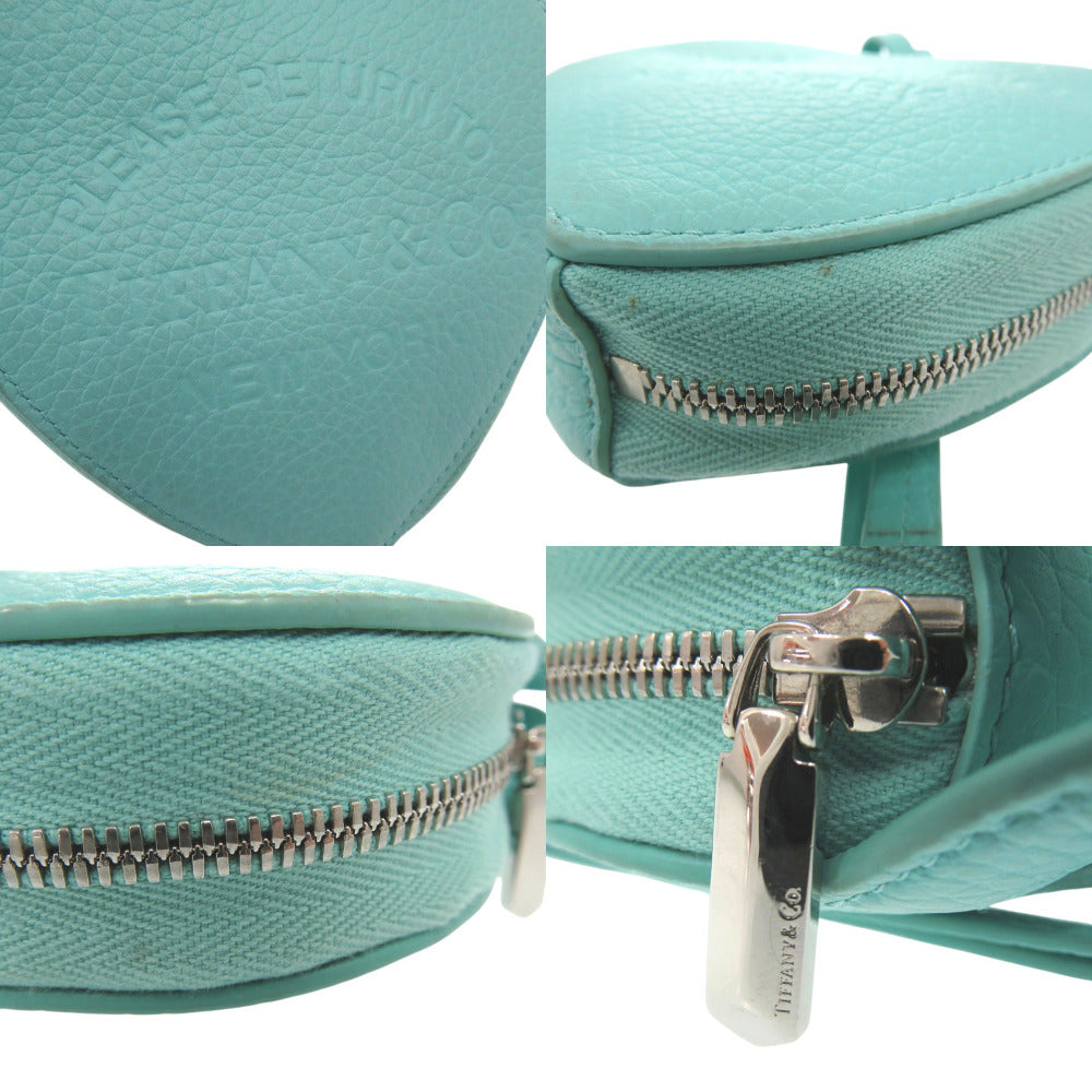 TIFFANY&Co. Coin case leather blue TIFFANY&Co. Pouch Return to TIFFANY&Co. Taurillon Clemence Heart-shaped Logo Coin Case Women Used Authentic