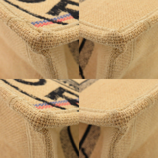 Christian Dior Tote Bag canvas beige Book Tote Medium Women Used Authentic