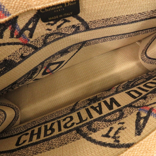 Christian Dior Tote Bag canvas beige Book Tote Medium Women Used Authentic
