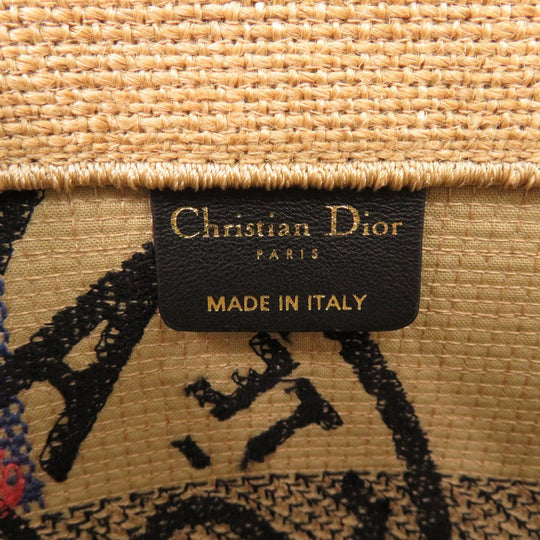 Christian Dior Tote Bag canvas beige Book Tote Medium Women Used Authentic