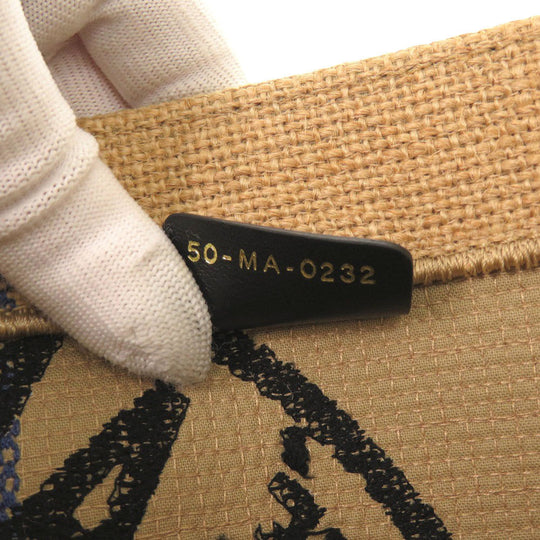 Christian Dior Tote Bag canvas beige Book Tote Medium Women Used Authentic