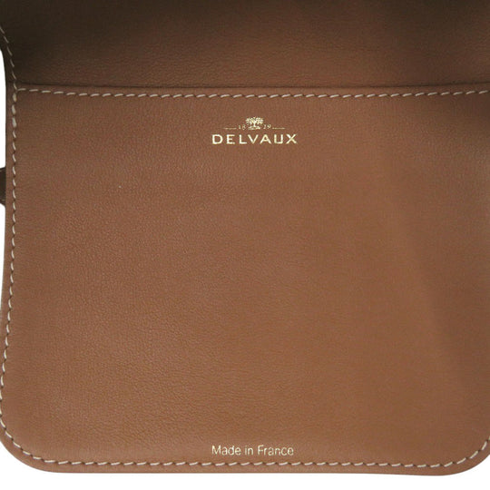 DELVAUX Handbag Leather, Canvas Brown Bread Mini Bucket Women Used Authentic