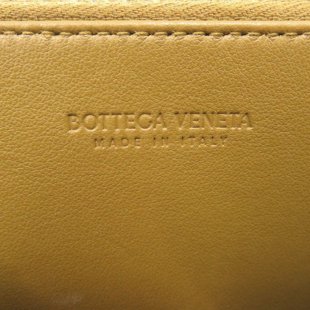 BOTTEGAVENETA Long Wallet Purse leather Brown Zip Around INTRECCIATO Women(Unisex) Used Authentic
